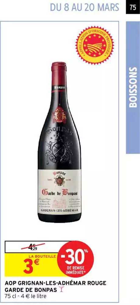 aop grignan-les-adhémar rouge garde de bonpas