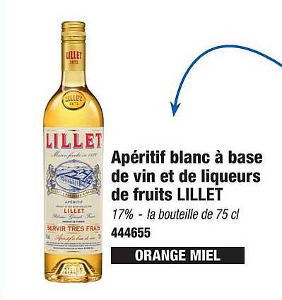 apéritif blanc à base de vin et de liqueurs de fruits lillet