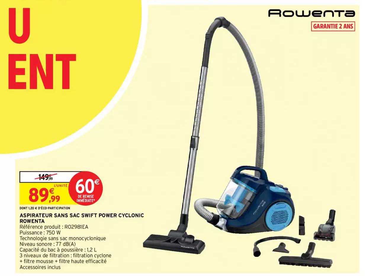 aspirateur sans sac swift power cyclonic rowenta