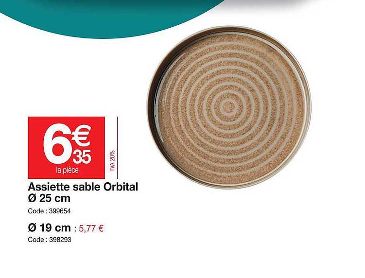 Assiette Sable Orbital ø 25 Cm, ø 19 Cm