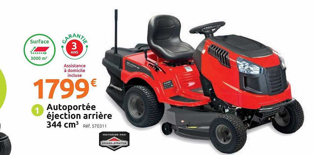 autoportée éjection arrière 344 cm3