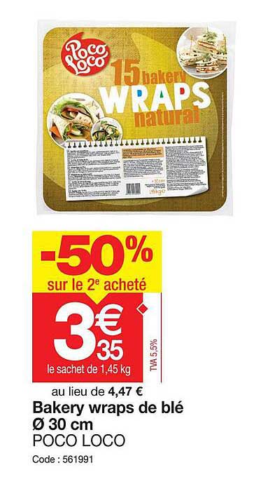 bakery wraps de blé ø 30 cm poco loco