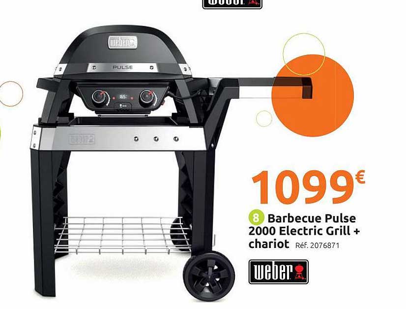 barbecue pulse 2000 electric grill + chariot weber