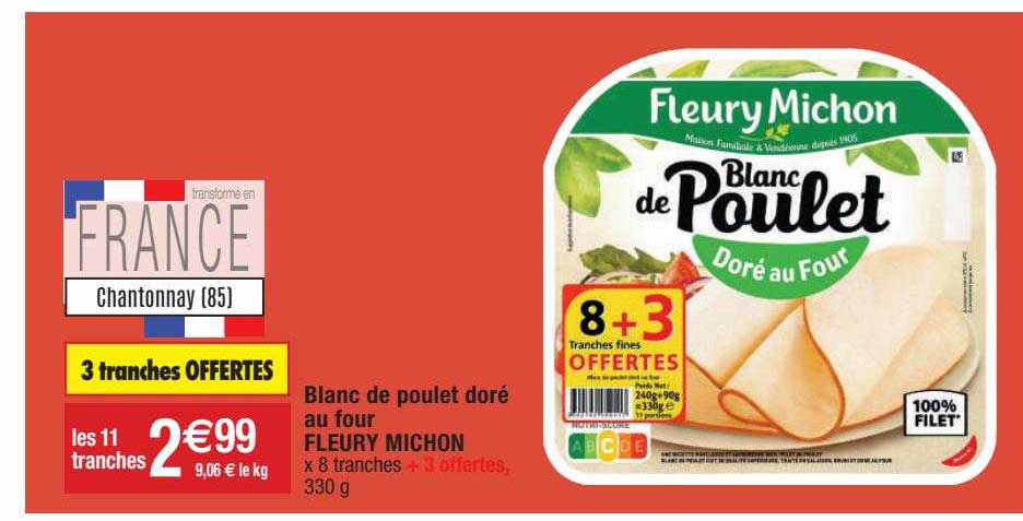 blanc de poulet doré au four fleury michon