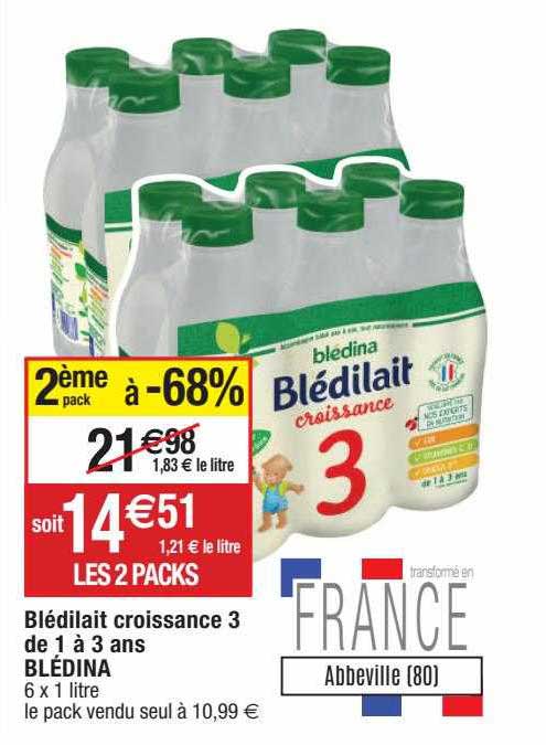 blédilait croissance 3 de 1 à 3 ans blédina