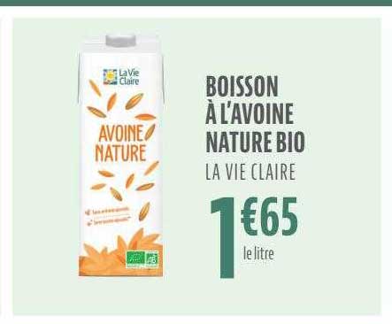 boisson à l'avoine nature bio