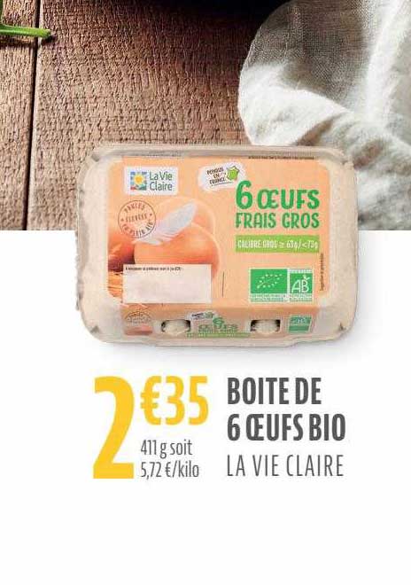 Boîte De 6 Oeufs Bio