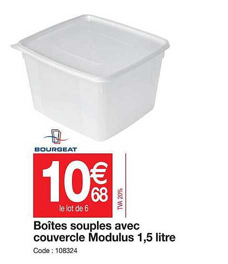 boîtes souples avec couvercle modulus 1,5 litre
