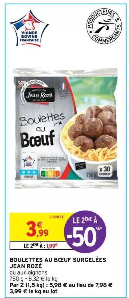 Boulettes Au Bœuf Surgelées Jean Rozé