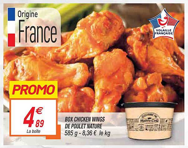 box chicken wings de poulet nature