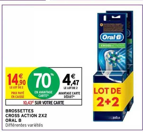 brossettes cross action 2x2 oral b