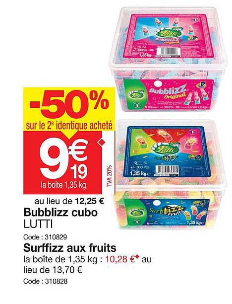 bubblizz cubo lutti, surffizz aux fruits