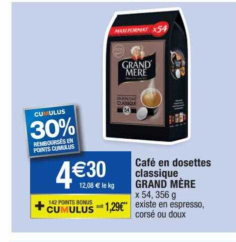 café en dosettes classique grand mère