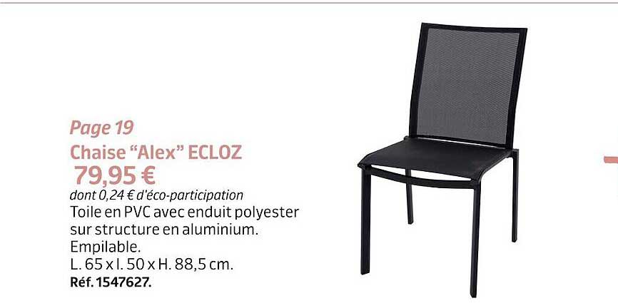 chaise "alex" ecloz