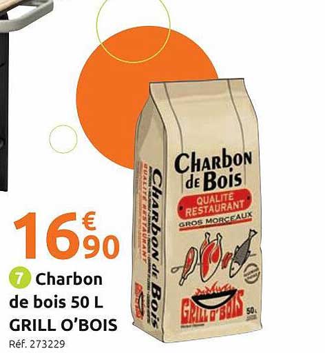 charbon de bois 50 l grill o'bois