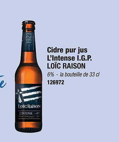 cidre pur jus l'intense i.g.p. loïc raison