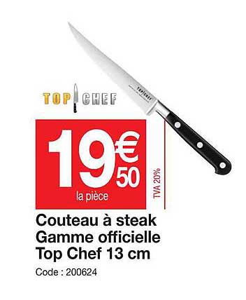 couteau à steak gamme officielle top chef 13 cm