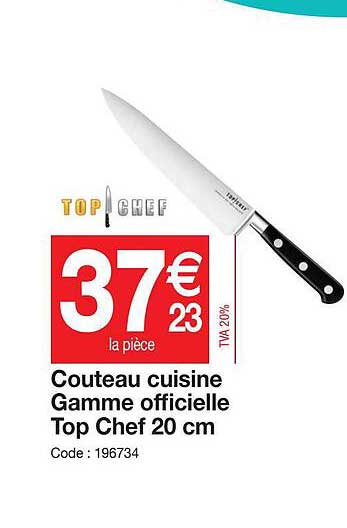 couteau cuisine gamme officielle top chef 20 cm
