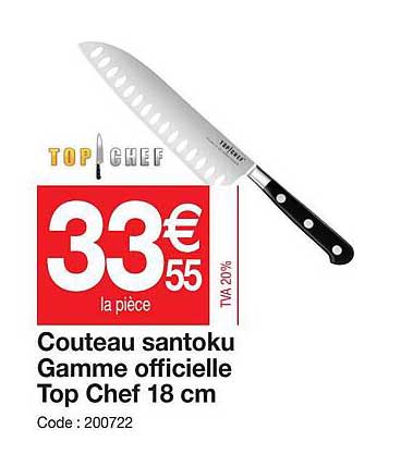 couteau santoku gamme officielle top chef 18 cm