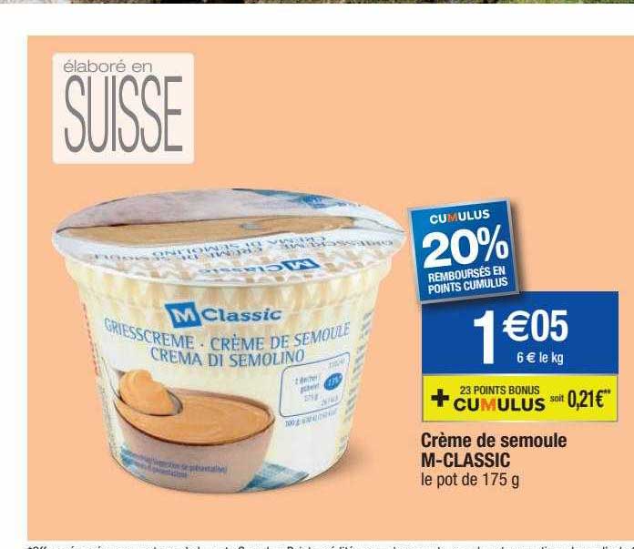 crème de semoule m-classic