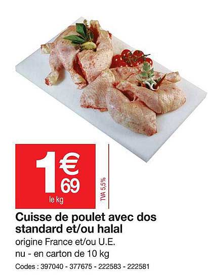 cuisse de poulet avec dos standard et-ou halal