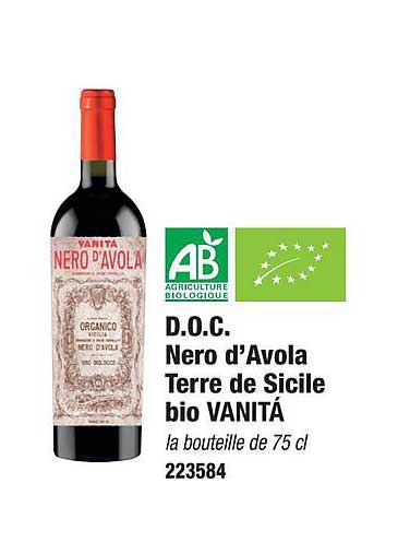 d.o.c. nero d'avola terre de sicile bio vanitá