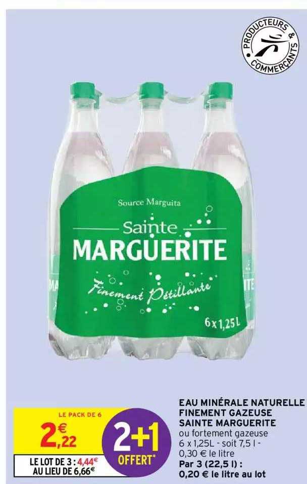 eau minérale naturelle finement gazeuse saint marguerite