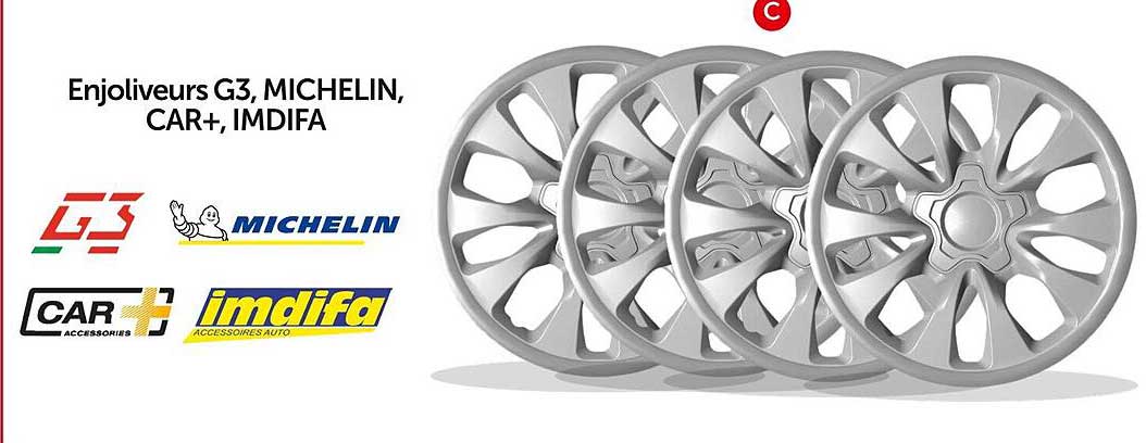 enjoliveurs g3, michelin, car+, imdifa