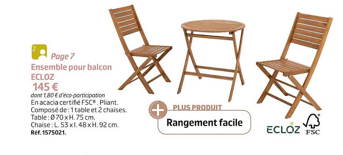 Ensemble Pour Balcon Ecloz
