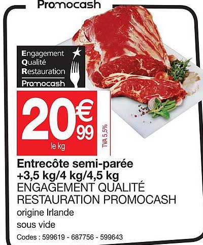 entrecôte semi-parée engagement qualité restauration promocash