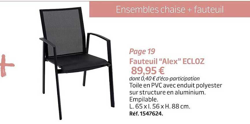 fauteuil "alex" ecloz
