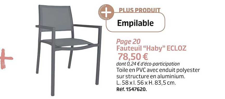 Fauteuil "haby" Ecloz