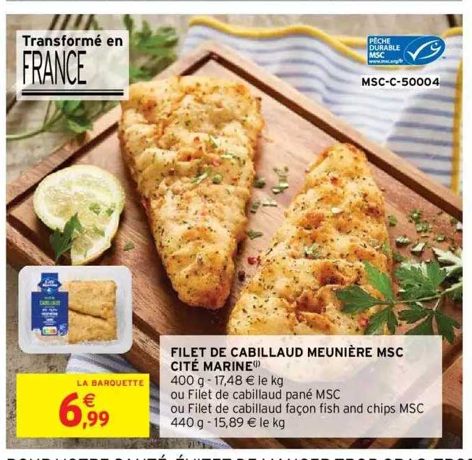 filet de cabillaud meunière msc cité marine