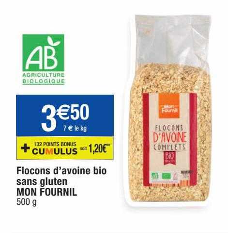 flocons d'avoine bio sans gluten mon fournil