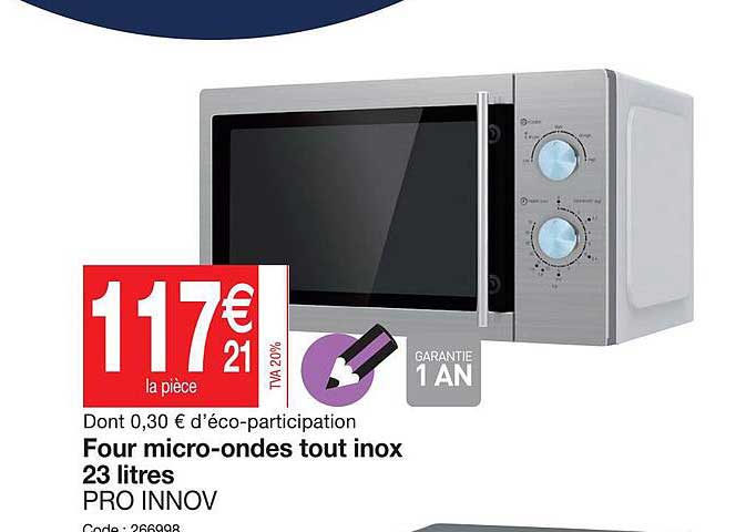 Four Micro-ondes Tout Inox 23 Litres Pro Innov