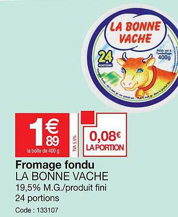 fromage fondu la bonne vache