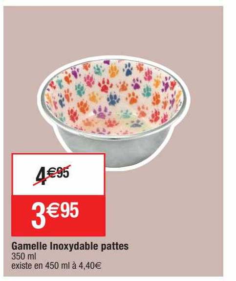 gamelle inoxydable pattes