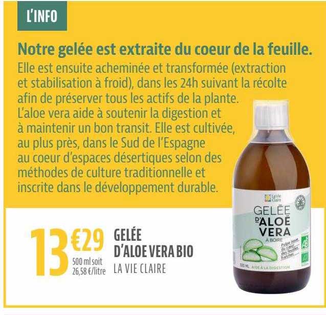 gelée d'aloé vera bio