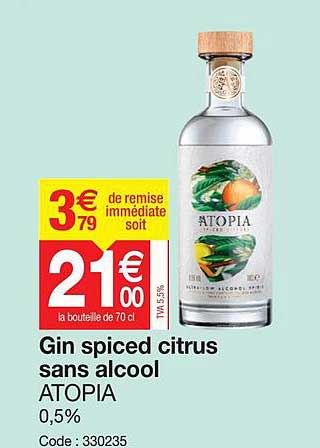 gin spiced citrus sans alcool atopia