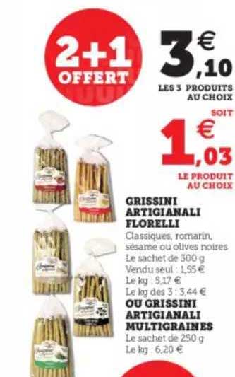 grissini artigianali florelli ou grissini artigianali multigraines