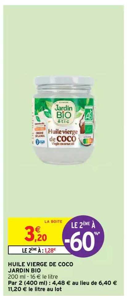 Huile Vierge De Coco Jardin Bio