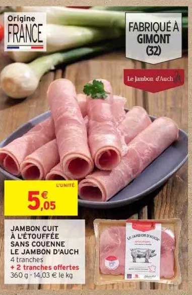 jambon cuit à l'étouffée sans couenne le jambon d'auch