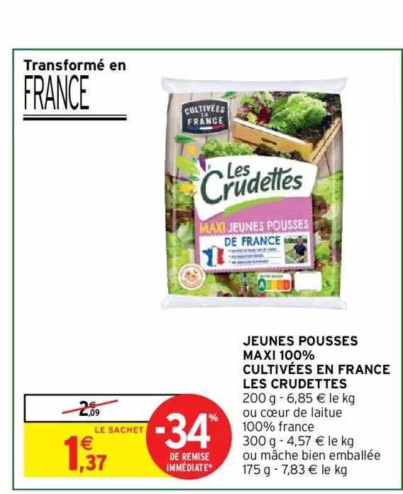 jeunes pousses maxi 100% cultivées en france les crudettes