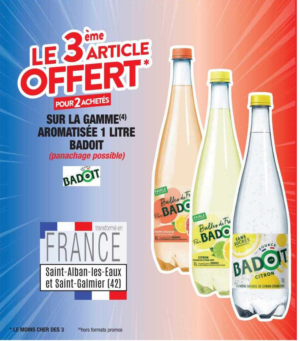 la gamme aromatisée 1 litre badoit
