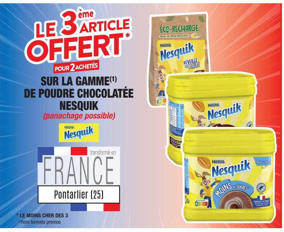 la gamme de poudre chocolatée nesquik