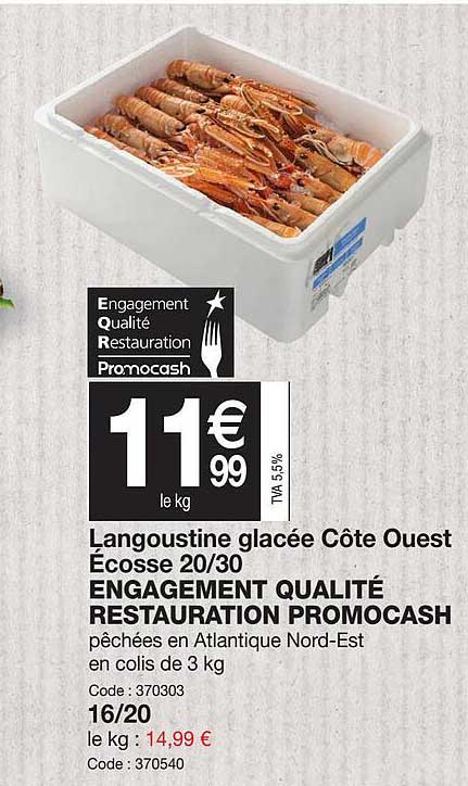 langoustine glacée côte ouest écosse 20-30 engagement qualité restauration promocash