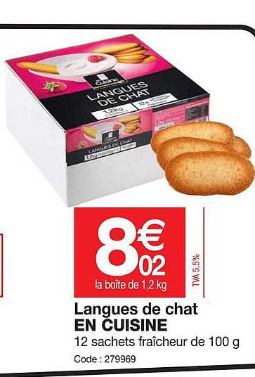 langues de chat en cuisine