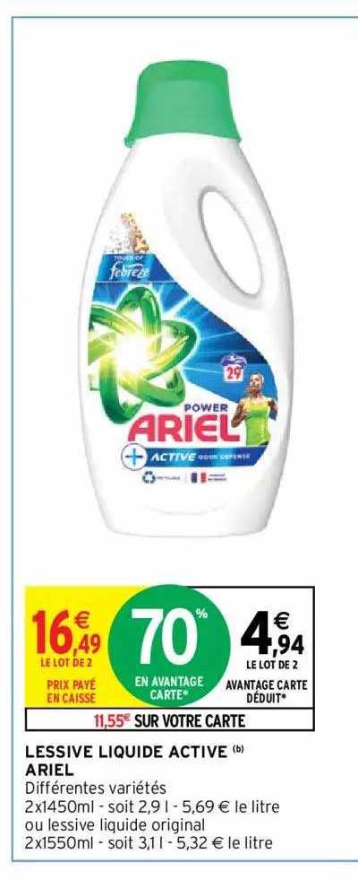 Lessive Liquide Active Ariel