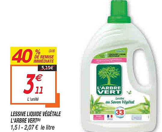 lessive liquide végétale l'arbre vert