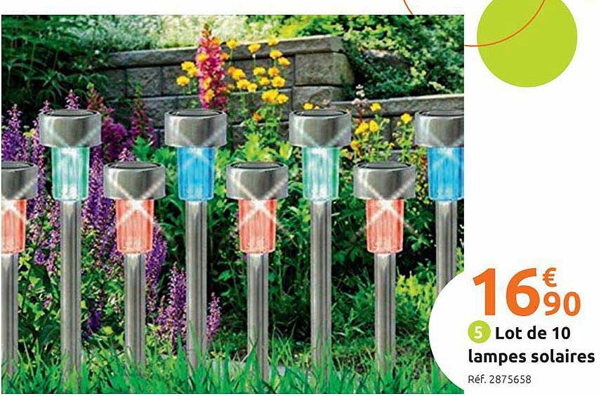 lot de 10 lampes solaires
